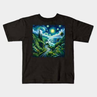 Road To Hana Maui Starry Night - Beautiful Iconic Places Kids T-Shirt